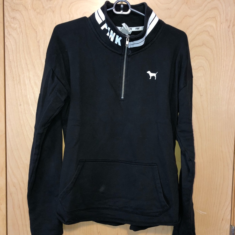 Pink 1/4 zip up sweatshirt